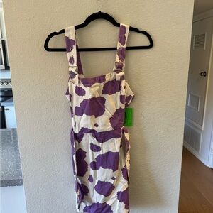 Jaded London Lilac and White Denim Mini Dress